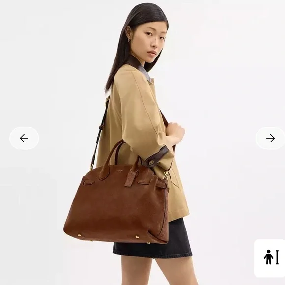 Coach Empire 40 Bag in Brown Suede - Picture 4 of 14